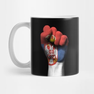 Flag of Serbia on a Raised Clenched Fist Mug